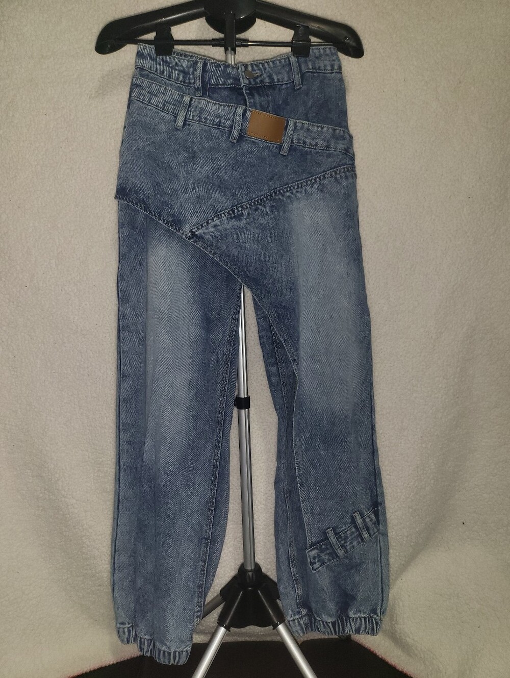 Women’s Washed Blue High-Waist Panel Jeans